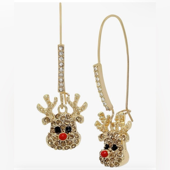 Betsey Johnson Jewelry - Betsy Johnson Reindeer dangle earrings. New in box.